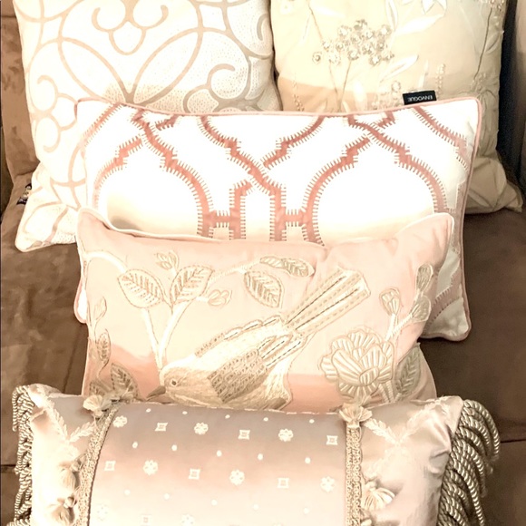 Atira Designs Beige/Gold/Silver/Pink Pillow - Picture 11 of 11
